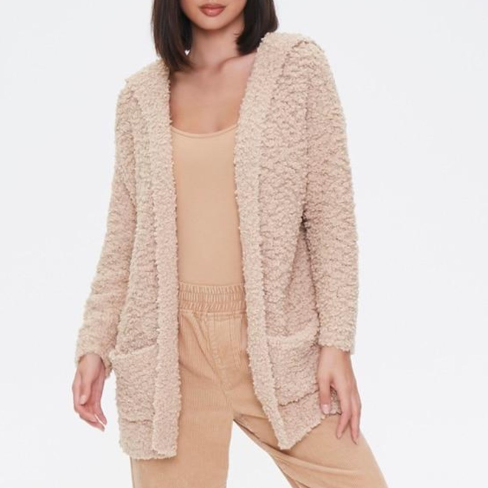 Teddy open front hoodie